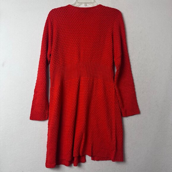 Fever cardigan sz L orange Cable Knit Toggle Buttons sweater long line NEW - Picture 7 of 7